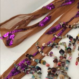 BOHEMIAN SEQUINED &BEADED UNIQUE BELT /NECKLACE